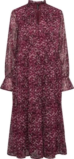 PIECES PCNAVI LS MIDI DRESS BC QX Dames Jurk - Maat 50