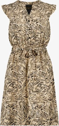 TwoDay Beige Dames Jurk Met Print - Maat XXL