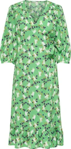 ONLY ONLOLIVIA 3/4 WRAP MIDI DRESS WVN NOOS Dames Jurk - Maat S