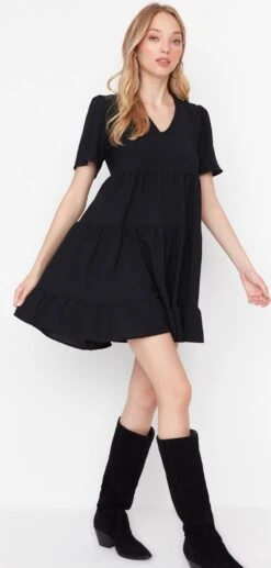 Trendyol Vrouwen Standaard Mouw V-hals Verschuiving Jurk -Trendyo Trendy Winkel 573x1200 4