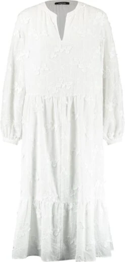 TAIFUN Dames Jurk Met A-lijn Offwhite-42 -Trendyo Trendy Winkel 573x1200 6