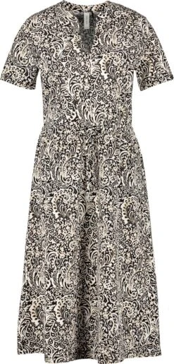 GERRY WEBER Dames Jurk Met A-lijn Schwarz/Ecru/Weiss Druck-34 -Trendyo Trendy Winkel 574x1200 4