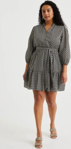 WE Fashion Dames Jurk Met Dessin - Curve -Trendyo Trendy Winkel 577x1200