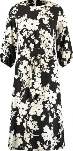 TAIFUN Dames Midi-jurk Schwarz Gemustert-40 -Trendyo Trendy Winkel 584x1200 4