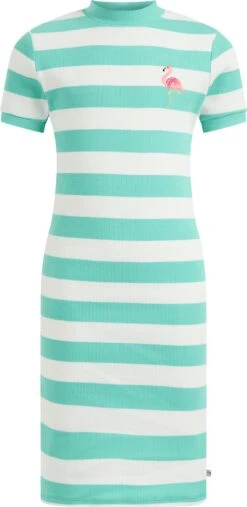 WE Fashion Meisjes Gestreepte Jurk Van Ribstof