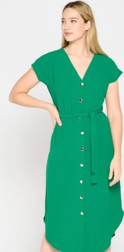 LOLALIZA Maxi-jurk - Groen - Maat 34