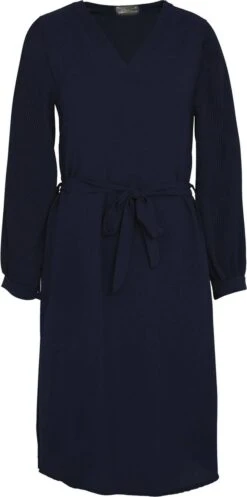 Cassis Lange, Effen Plisséjurk Met Knopen