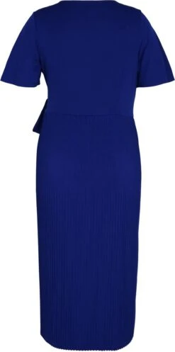 Promiss Lange, Effen Plisséjurk Met Valse Wikkelkraag -Trendyo Trendy Winkel 596x1200 8