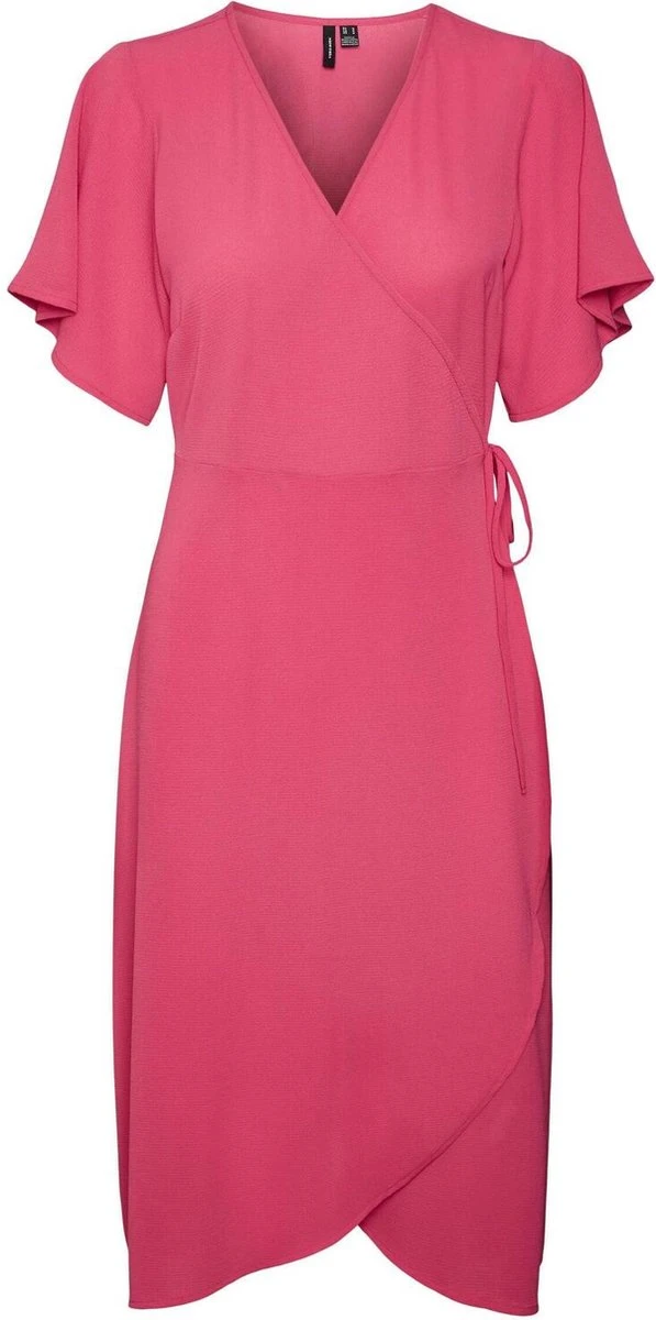 Vero Moda Jurk Vmsaki Ss Calf Wrap Dress Wvn Ga No 10287361 Pink Yarrow Dames Maat - M 3 Vero Moda Jurk Vmsaki Ss Calf Wrap Dress Wvn Ga No 10287361 Pink Yarrow Dames Maat - M