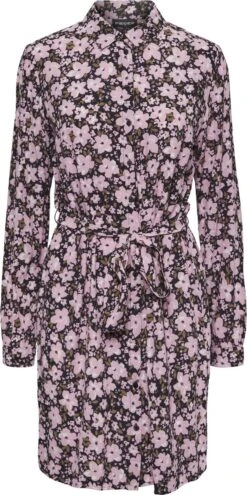 PIECES PCATHENA LS SHIRT DRESS BC Dames Jurk - Maat S