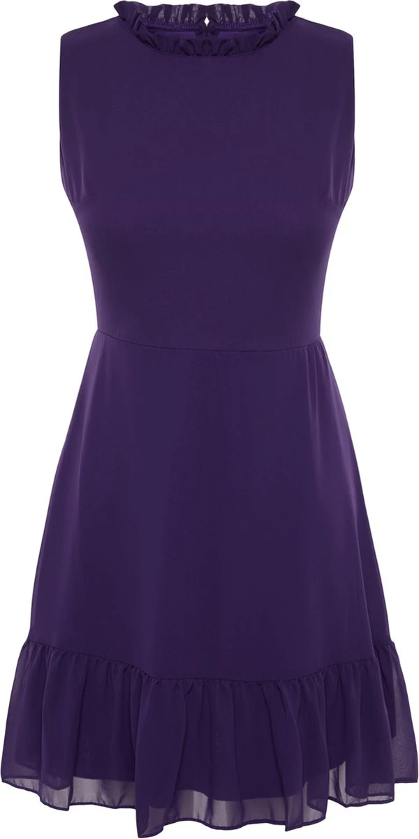 Trendyol Vrouwen Standaard Mouw Staande Kraag A-lijn Jurk 8 Trendyol Vrouwen Standaard Mouw Staande Kraag A-lijn Jurk - Afbeelding 6