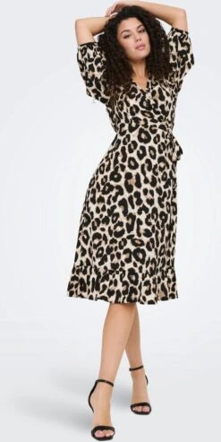 ONLY ONLOLIVIA 3/4 WRAP MIDI DRESS WVN NOOS Dames Jurk - Maat L -Trendyo Trendy Winkel 601x1200