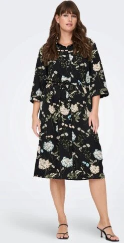 Only Carmakoma Carluxmie Jurk Zwart Gebloemd Maat 48 -Trendyo Trendy Winkel 613x1200 5