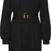 VERO MODA JURK VMPAM L/S SHIRT DRESS JRS BTQ BLACK DAMES MAAT - M