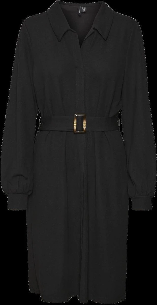 VERO MODA JURK VMPAM L/S SHIRT DRESS JRS BTQ BLACK DAMES MAAT - M 9 VERO MODA JURK VMPAM L/S SHIRT DRESS JRS BTQ BLACK DAMES MAAT - M - Afbeelding 7
