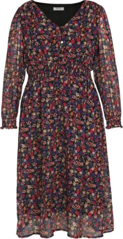 Paprika Halflange Jurk Met Geknoopte Kraag En Bloemetjesmotief -Trendyo Trendy Winkel 618x1200 9