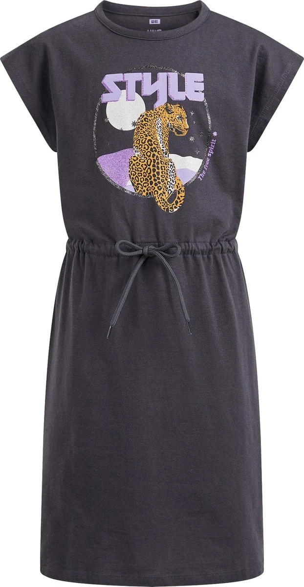 WE Fashion Meisjes Jurk Met Glitteropdruk 3 WE Fashion Meisjes Jurk Met Glitteropdruk
