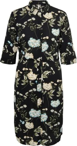 Only Carmakoma Carluxmie Jurk Zwart Gebloemd Maat 48