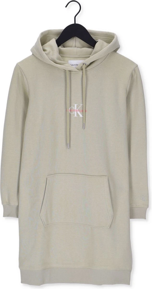 Calvin Klein Monogram Hoodie Dress Jurken Dames - Rok - Jurk - Beige - Maat S 6 Calvin Klein Monogram Hoodie Dress Jurken Dames - Rok - Jurk - Beige - Maat S - Afbeelding 4