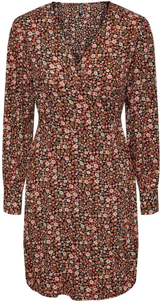 PIECES PCNYA LS WRAP DRESS Dames Jurk - Maat L 3 PIECES PCNYA LS WRAP DRESS Dames Jurk - Maat L