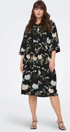 Only Carmakoma Carluxmie Jurk Zwart Gebloemd Maat 44 -Trendyo Trendy Winkel 639x1200 21