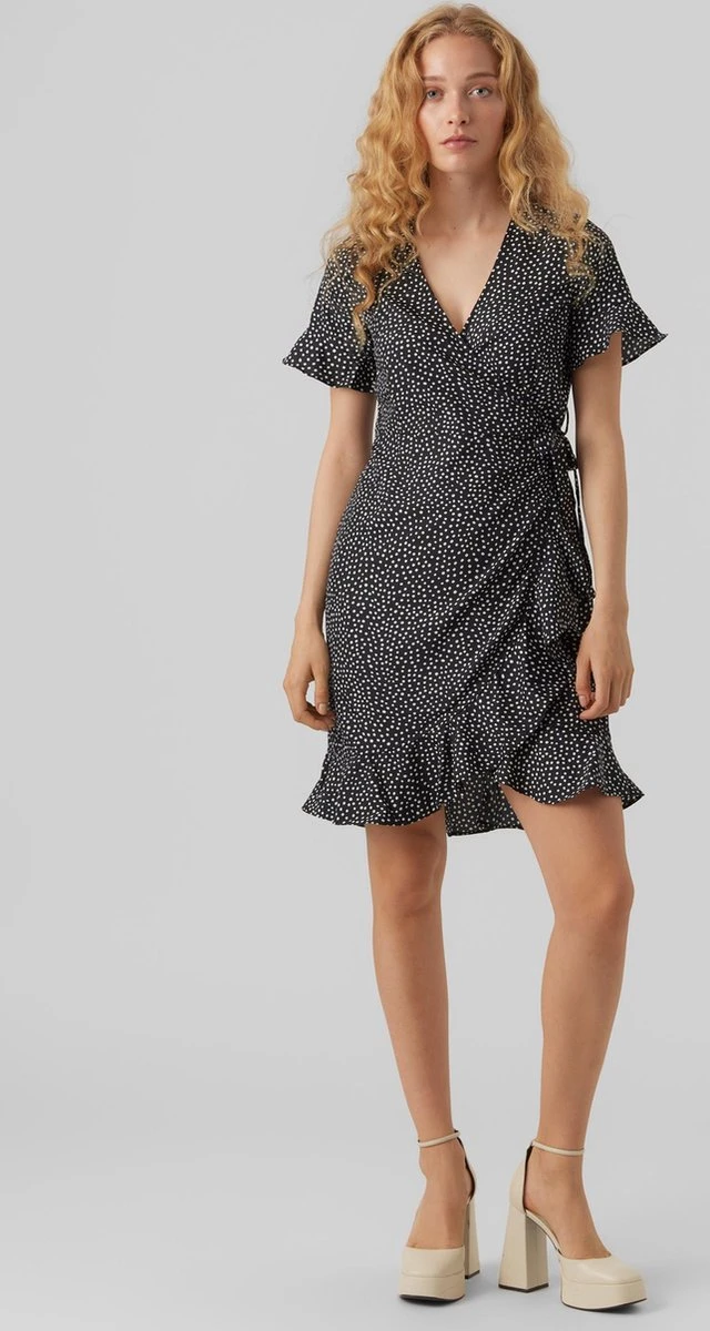 VERO MODA VMHENNA 2/4 WRAP FRILL DRESS WVN Dames Jurk - Maat XXL 9 VERO MODA VMHENNA 2/4 WRAP FRILL DRESS WVN Dames Jurk - Maat XXL - Afbeelding 7