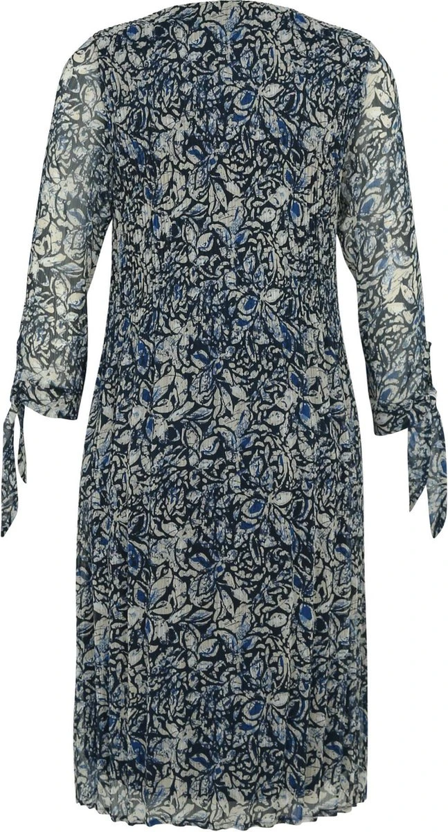 Cassis Lange Jurk Met Abstract Bloemenmotief En Plissé-effect 11 Cassis Lange Jurk Met Abstract Bloemenmotief En Plissé-effect - Afbeelding 9