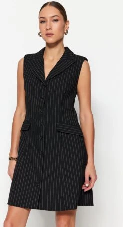 Trendyol Vrouwen Standaard Mouw Reverskraag Blazerjurk Jurk -Trendyo Trendy Winkel 650x1200