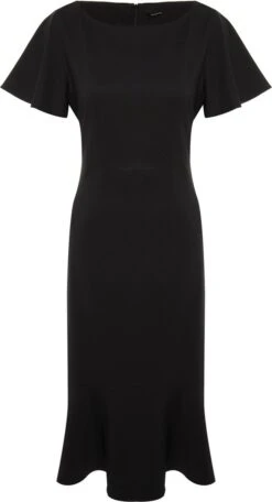 Trendyol Vrouwen Fluit Mouw Ronde Hals Bodycon Plus Size Jurk -Trendyo Trendy Winkel 650x1200 3