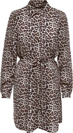 ONLY ONLNOVA LUX L/S SHIRT DRESS AOP PTM Dames Jurk - Maat M