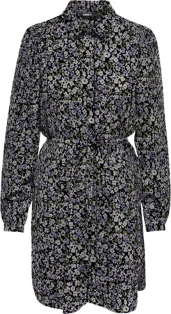 ONLY ONLNOVA LUX L/S SHIRT DRESS AOP PTM Dames Jurk - Maat S
