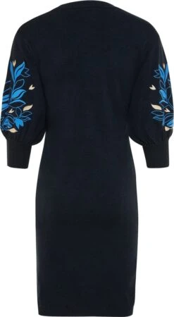 Mexx Gebreide Jurk With Embroidered Sleeves Dames - Navy - Maat M -Trendyo Trendy Winkel 658x1200
