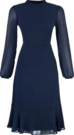 Trendyol Vrouwen Ballon Mouw Staande Kraag A-lijn Jurk -Trendyo Trendy Winkel 661x1200 7