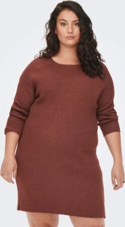 ONLY CARMAKOMA CARFIA KATIA L/S DRESS KNT Dames Jurk - Maat L-50/52