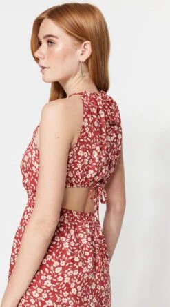 Trendyol Vrouwen Standaard Mouw Halternek Schaatser Jurk -Trendyo Trendy Winkel 666x1200 8