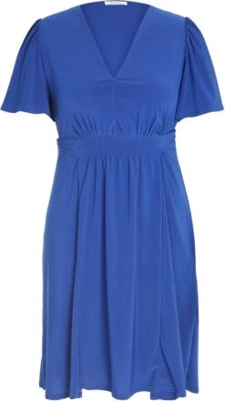 Paprika Korte, Effen Bow Jurk Met Smokwerk Op De Taille -Trendyo Trendy Winkel 673x1200 2