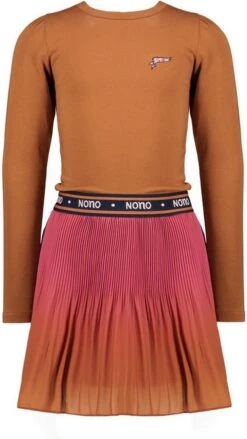 Nono N208-5805 Jurken Meisjes - Rok - Jurk - Cognac - Maat 146/152 -Trendyo Trendy Winkel 675x1200 1