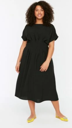Trendyol Vrouwen Standaard Mouw Ronde Hals Basis Grote Maten Jurk -Trendyo Trendy Winkel 676x1200 15