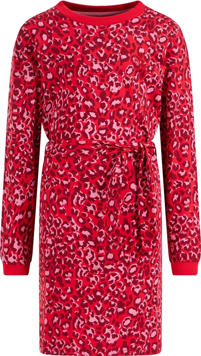 WE Fashion Meisjes Jurk Met Dessin En Strikceintuur - Maat 98 3 WE Fashion Meisjes Jurk Met Dessin En Strikceintuur - Maat 98