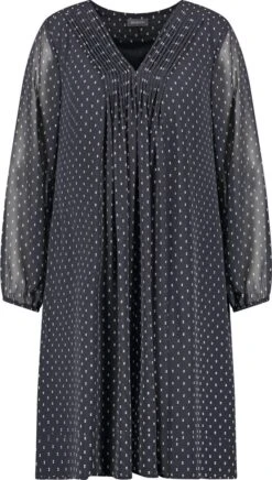 SAMOON Dames Chiffon Jurk Navy Gemustert-54 -Trendyo Trendy Winkel 680x1200 2