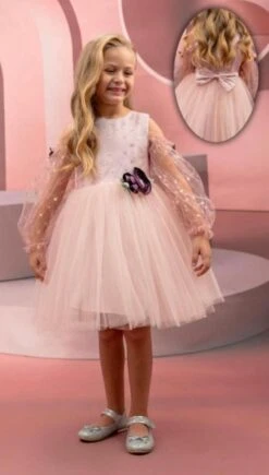 Merkloos Luxe Feestjurk-effen Jurk-roze Tule Jurk-communie Jurk-galajurk-bruidsjurk-prinsessen Jurk-danseres Jurk-tutu Rok-bruidsmeisjes-bruiloft-verjaardag-fotoshoot-communie-vormsel-lente Feest-ballet-paarse Bloem-elegant-katoen Polyester-7 Jaar (maat 122)