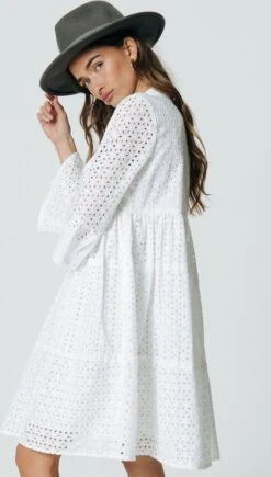 Colourful Rebel Indy Broodrie Anglaise Jurk Wit Dames - Loose Fit - Katoen - M -Trendyo Trendy Winkel 682x1200 6