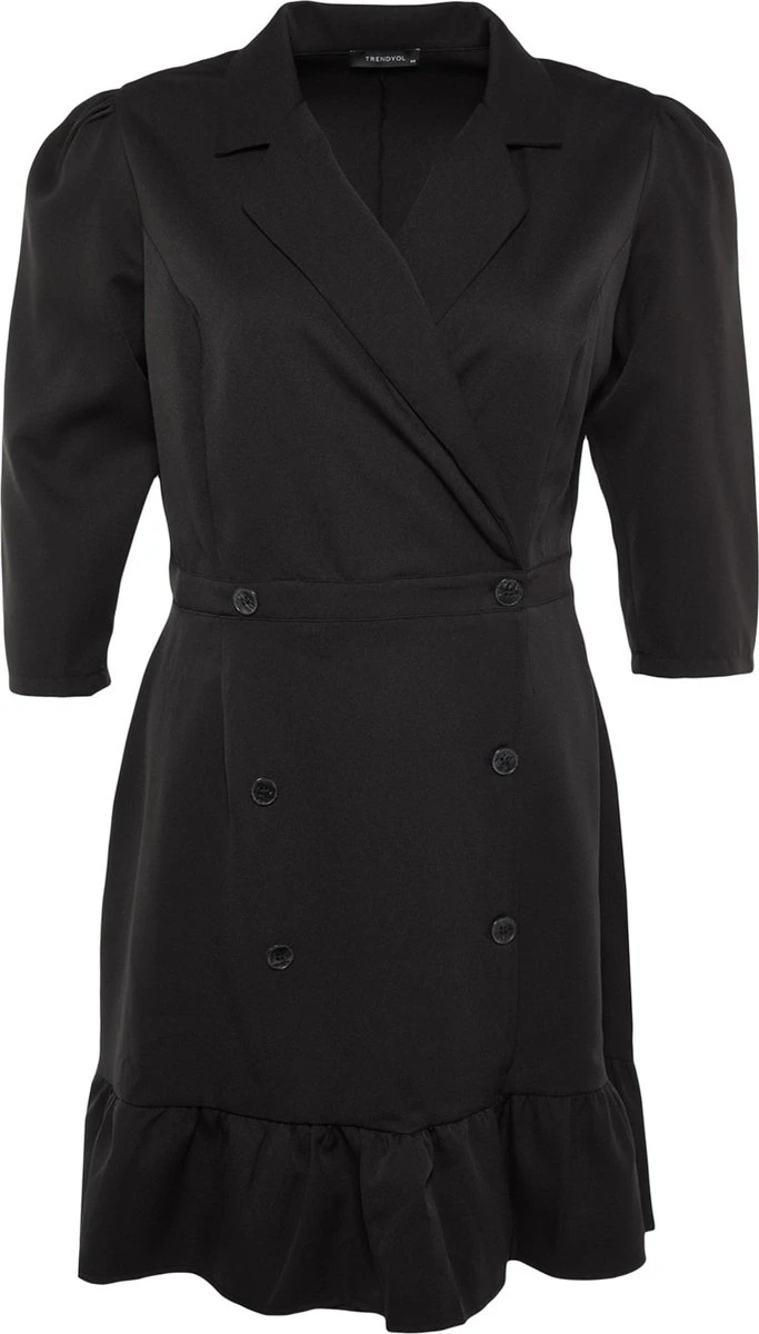 Trendyol Vrouwen Standaard Mouw Reverskraag Basis Grote Maten Jurk 11 Trendyol Vrouwen Standaard Mouw Reverskraag Basis Grote Maten Jurk - Afbeelding 9