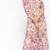 LOLALIZA Maxi-jurk Met Etnische Print - Paars - Maat 48