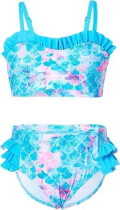 Zeemeermin Bikini Kinderen Blauw 128-134 (140) + Ketting En Armband Zeemeermin Jurk Verkleedkleding -Trendyo Trendy Winkel 685x1200