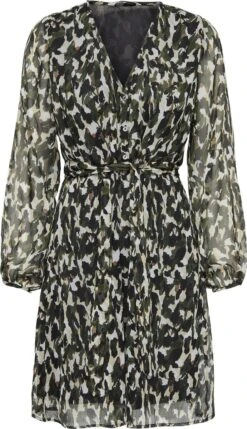 ONLY ONLLUNA L/S V-NECK BUTTON DRESS CS PTM Dames Jurk - Maat S