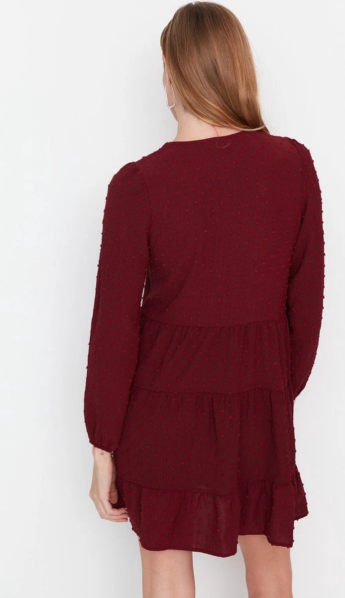 Trendyol Vrouwen Ballon Mouw V-hals Verschuiving Jurk 9 Trendyol Vrouwen Ballon Mouw V-hals Verschuiving Jurk - Afbeelding 7