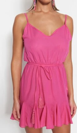 Trendyol Vrouwen Standaard Mouw V-hals A-lijn Jurk -Trendyo Trendy Winkel 693x1200 5