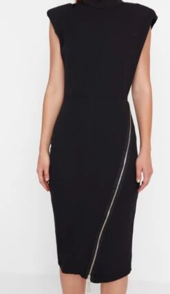Trendyol Vrouwen Standaard Mouw Staande Kraag Bodycon Jurk -Trendyo Trendy Winkel 695x1200 2