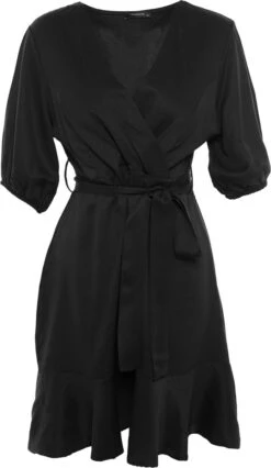 Trendyol Vrouwen Standaard Mouw V-hals Omslag Plus Size Jurk -Trendyo Trendy Winkel 696x1200 8